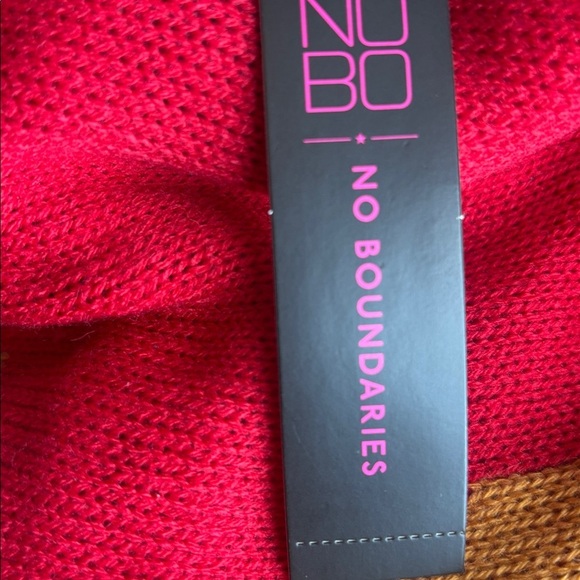 No Boundaries “Too Cute To Be Naughty” Reindeer Christmas Sweater Red Pullover - Picture 6 of 6